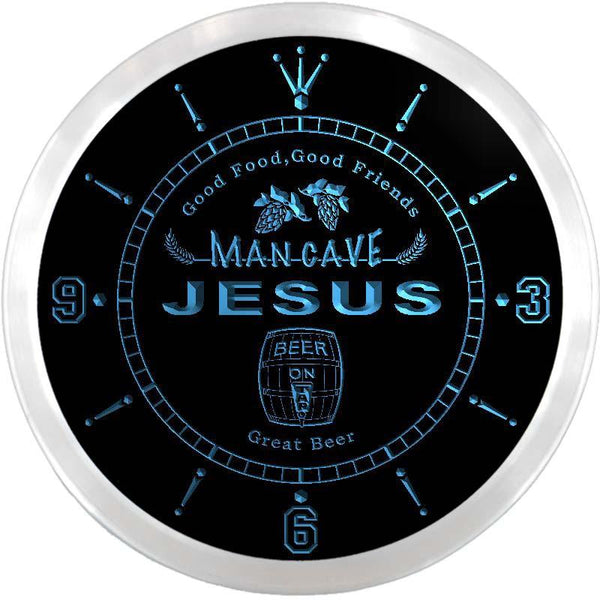 ADVPRO Jesus Man Cave Bar Custom Name Neon Sign Clock ncx0130-tm - Blue