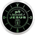 ADVPRO Jesus Man Cave Bar Custom Name Neon Sign Clock ncx0130-tm - Green