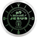 ADVPRO Jesus Man Cave Bar Custom Name Neon Sign Clock ncx0130-tm - Green