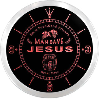 ADVPRO Jesus Man Cave Bar Custom Name Neon Sign Clock ncx0130-tm - Red