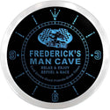 ADVPRO Frederick's Man Cave Pit Stop Custom Name Neon Sign Clock ncx0131-tm - Blue