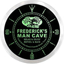 ADVPRO Frederick's Man Cave Pit Stop Custom Name Neon Sign Clock ncx0131-tm - Green