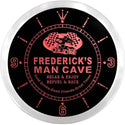 ADVPRO Frederick's Man Cave Pit Stop Custom Name Neon Sign Clock ncx0131-tm - Red