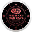 ADVPRO Frederick's Man Cave Pit Stop Custom Name Neon Sign Clock ncx0131-tm - Red