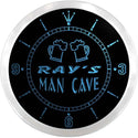 ADVPRO Ray's Man Cave Beer Mug Bar Custom Name Neon Sign Clock ncx0132-tm - Blue