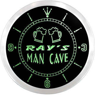ADVPRO Ray's Man Cave Beer Mug Bar Custom Name Neon Sign Clock ncx0132-tm - Green