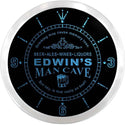 ADVPRO Edwin's Man Cave Tavern Custom Name Neon Sign Clock ncx0134-tm - Blue
