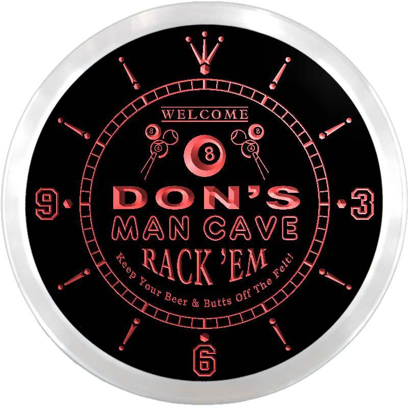 ADVPRO Don's Man Cave Pool Room Custom Name Neon Sign Clock ncx0135-tm