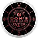 ADVPRO Don's Man Cave Pool Room Custom Name Neon Sign Clock ncx0135-tm - Red