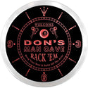 ADVPRO Don's Man Cave Pool Room Custom Name Neon Sign Clock ncx0135-tm - Red