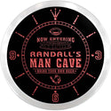 ADVPRO Randall's Man Cave Football Bar Custom Name Neon Sign Clock ncx0138-tm - Red