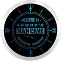 ADVPRO Leroy's Man Cave Patriots Country Custom Name Neon Sign Clock ncx0143-tm - Blue