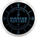 ADVPRO Marcus Man Cave VIP Lounge Bar Custom Name Neon Sign Clock ncx0146-tm - Blue