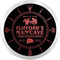 ADVPRO Clifford's Man Cave Fight Club Bar Custom Name Neon Sign Clock ncx0147-tm - Red
