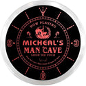 ADVPRO Micheal's Man Cave Sexy Bar Custom Name Neon Sign Clock ncx0148-tm - Red