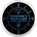 ADVPRO Theodore's Man Cave Hunting Lodge Custom Name Neon Sign Clock ncx0149-tm - Blue