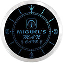ADVPRO Miguel's Recording Studio Man Cave Custom Name Neon Sign Clock ncx0150-tm - Blue