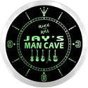 ADVPRO Jay's Man Cave Guitar Weapon Room Custom Name Neon Sign Clock ncx0152-tm - Green