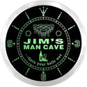 ADVPRO Jim's Man Cave Beer Pong Bar Custom Name Neon Sign Clock ncx0153-tm - Green