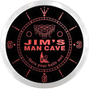 ADVPRO Jim's Man Cave Beer Pong Bar Custom Name Neon Sign Clock ncx0153-tm - Red