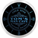 ADVPRO Tom's Man Cave Beer Ale Bar Custom Name Neon Sign Clock ncx0154-tm - Blue