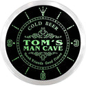 ADVPRO Tom's Man Cave Beer Ale Bar Custom Name Neon Sign Clock ncx0154-tm - Green