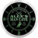 ADVPRO Alex's Man Cave Penalty Box Hockey Custom Name Neon Sign Clock ncx0155-tm - Green