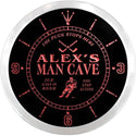 ADVPRO Alex's Man Cave Penalty Box Hockey Custom Name Neon Sign Clock ncx0155-tm - Red