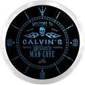 ADVPRO Calvin's Man Cave Garage Bar Custom Name Neon Sign Clock ncx0156-tm - Blue