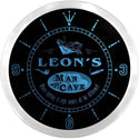 ADVPRO Leon's Man Cave Cigar Bar Custom Name Neon Sign Clock ncx0161-tm - Blue