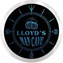 ADVPRO Lloyd's Man Cave Bar Beer Mug Custom Name Neon Sign Clock ncx0162-tm - Blue