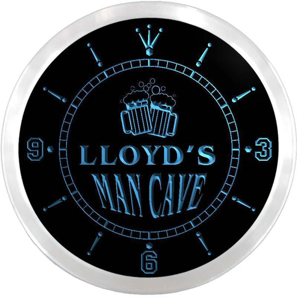 ADVPRO Lloyd's Man Cave Bar Beer Mug Custom Name Neon Sign Clock ncx0162-tm - Blue