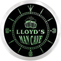 ADVPRO Lloyd's Man Cave Bar Beer Mug Custom Name Neon Sign Clock ncx0162-tm - Green