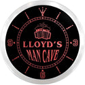 ADVPRO Lloyd's Man Cave Bar Beer Mug Custom Name Neon Sign Clock ncx0162-tm - Red