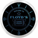 ADVPRO Floyd's Game Room Home Cinema Custom Name Neon Sign Clock ncx0167-tm - Blue