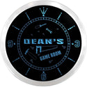 ADVPRO Dean's Game Room Fix It Shop Custom Name Neon Sign Clock ncx0170-tm - Blue