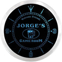 ADVPRO Jorge's Game Room Beer Mug Bar Custom Name Neon Sign Clock ncx0173-tm - Blue