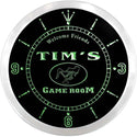 ADVPRO Tim's Game Room Cocktail Lounge Custom Name Neon Sign Clock ncx0174-tm - Green