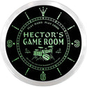 ADVPRO Hector's Game Room Lounge Custom Name Neon Sign Clock ncx0189-tm - Green