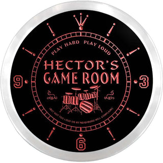 ADVPRO Hector's Game Room Lounge Custom Name Neon Sign Clock ncx0189-tm - Red