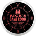 ADVPRO Rick's Skybox Game Room Custom Name Neon Sign Clock ncx0194-tm - Red