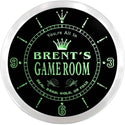 ADVPRO Brent's Poker Game Room Custom Name Neon Sign Clock ncx0195-tm - Green