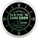 ADVPRO Gene's Game Room Lounge Custom Name Neon Sign Clock ncx0200-tm - Green