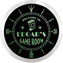 ADVPRO Edgar's Home Theater Game Room Custom Name Neon Sign Clock ncx0209-tm - Green