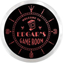 ADVPRO Edgar's Home Theater Game Room Custom Name Neon Sign Clock ncx0209-tm - Red