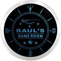 ADVPRO Raul's Karaoke Game Room Bar Custom Name Neon Sign Clock ncx0211-tm - Blue