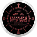 ADVPRO Franklin's Garage Game Room Custom Name Neon Sign Clock ncx0216-tm - Red