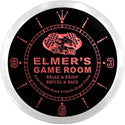 ADVPRO Elmer's Pit Stop Game Room Custom Name Neon Sign Clock ncx0218-tm - Red