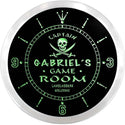 ADVPRO Gabriel's Private Quarters Game Room Custom Name Neon Sign Clock ncx0220-tm - Green