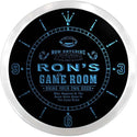 ADVPRO Ron's Game Room Man Cave Custom Name Neon Sign Clock ncx0225-tm - Blue